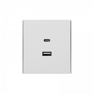 Розетка STRONG USB-A+Type-C 3А с функцией быстрой зарядки жемчуг KRANZ