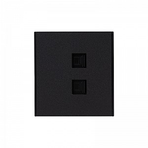 Розетка STRONG компьютерная двойная RJ45+RJ45 кат6 с/у антрацит KRANZ