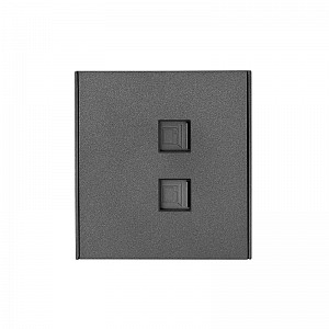 Розетка STRONG компьютерная двойная RJ45+RJ45 кат6 с/у графит KRANZ