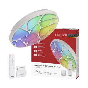Светильник светодиодный COMFORT SHELL-RGB 125Вт 230В 3000-6500K 10000Лм 500x80мм с пультом ДУ IN HOME