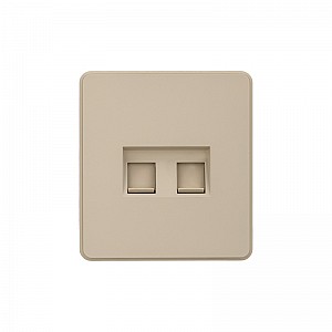 Розетка ROUND компьютерная двойная RJ45+RJ45 кат6 с/у шелк KRANZ