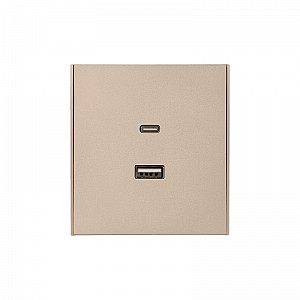 Розетка STRONG USB-A+Type-C 3А с функцией быстрой зарядки шелк KRANZ