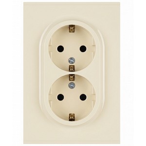 16-2105-02 Розетка ЭРА Arktik 16-2105-02 двойная с заземлением 2X2P+E Schuko со шторками 16А-250В слоновая кость
