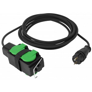 UDL-KG-2x2,5m-5m-IP44 Удлинитель силовой ЭРА GREEN LINE UDL-KG-2x2,5m-5m-IP44 с крышками 4 розетки 5м КГ 2x2.5мм2 IP44