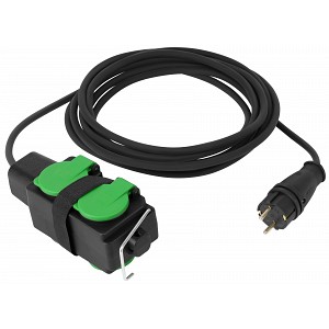 UDL-KG-3x2,5m-5m-IP44 Удлинитель силовой ЭРА GREEN LINE UDL-KG-3x2,5m-5m-IP44 с крышками с заземлением 4 розетки 5м КГ 3x2.5мм2 IP44