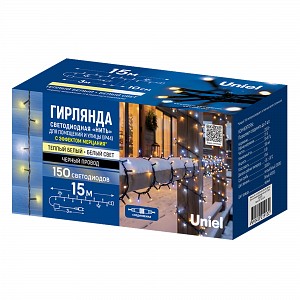 Гирлянды Uniel ULD-S1500-150/TBK WW-WH IP44