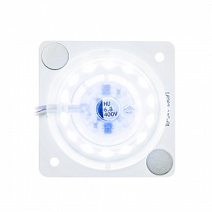 02-14 Плата светодиодная 220В, 12Вт, SMD2835, IP20, 80Лм/Вт, 6500 К, 63*63мм, прямоуольная с линзой, б/пульсации, ХБ