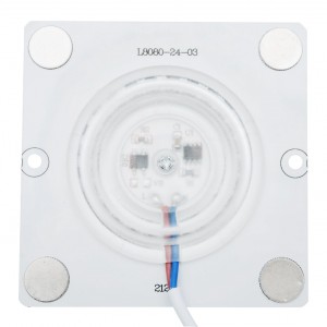 02-20 Плата светодиодная, 220В, 12Вт, IP20, smd2835, 80Лм/Вт, PF>0,9, 6500К, 80*80мм, прямоугольная с линзой, ХБ