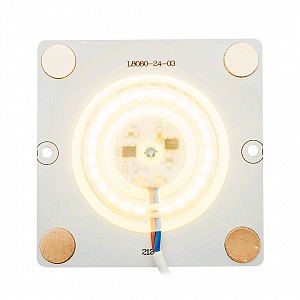 02-18 Плата светодиодная, 220В, 12Вт, smd2835, IP20, 80Лм/Вт, PF>0,9, 2700 К, 80*80мм, прямоугольная с линзой, ТБ