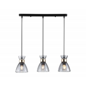 TR3407/3 BK/FGD/SM черный/золото/дымчатый E27/3 max 60W 550*135*1000