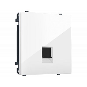 MS112030 Комплект механизма телефонной розетки SIGMA Белый глянец RJ-11 (4P4C) с/ш QUANT PRO (SP1120, PR190)