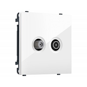 MS113310 Комплект механизма розетки TV оконечной + SAT SIGMA Белый глянец 5-862MHz 3.5dB/950-2150MHz 3.8dB QUANT PRO (SP1133, PR217)