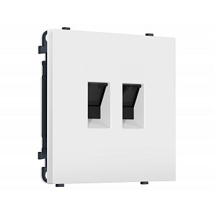 MS132110 Комплект механизма компьютерной двойной розетки SIGMA Белый матовый RJ-45 (8P8C) CAT6 с/ш QUANT PRO (SP1321, PR189)