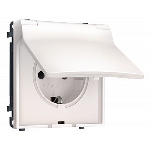 MS208010 Комплект механизма электрической розетки SIGMA Жемчуг 50Hz 2P+E с/з с/ш и крышкой IP44 16A-250V QUANT PRO (SP2080, PR141)