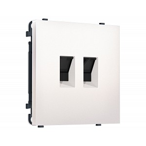 MS212110 Комплект механизма компьютерной двойной розетки SIGMA Жемчуг RJ-45 (8P8C) CAT6 с/ш QUANT PRO (SP2121, PR189)