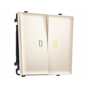 MS244010 Комплект механизма 2-кл выключателя с подсветкой 3200K SIGMA Жемчужно-кремовый 10A-250V QUANT PRO (SP2440, PR115, G11Y)