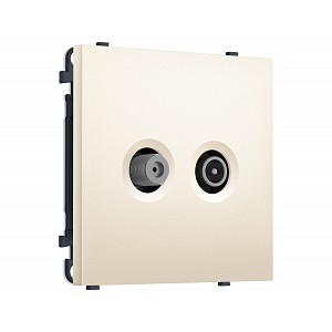 MS253310 Комплект механизма розетки TV оконечной + SAT SIGMA Жемчужно-кремовый 5-862MHz 3.5dB/950-2150MHz 3.8dB QUANT PRO (SP2533, PR217)
