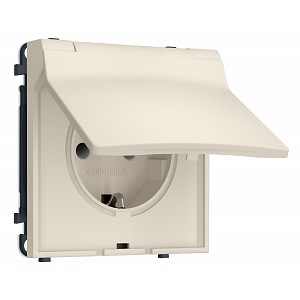 MS328010 Комплект механизма электрической розетки SIGMA Бежевый матовый 50Hz 2P+E с/з с/ш и крышкой IP44 16A-250V QUANT PRO (SP3280, PR141)