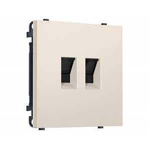 MS332110 Комплект механизма компьютерной двойной розетки SIGMA Бежевый матовый RJ-45 (8P8C) CAT6 с/ш QUANT PRO (SP3321, PR189)