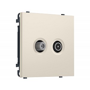 MS333310 Комплект механизма розетки TV оконечной + SAT SIGMA Бежевый матовый 5-862MHz 3.5dB/950-2150MHz 3.8dB QUANT PRO (SP3333, PR217)
