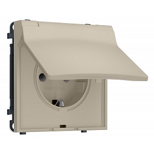 MS348010 Комплект механизма электрической розетки SIGMA Кашемир 50Hz 2P+E с/з с/ш и крышкой IP44 16A-250V QUANT PRO (SP3480, PR141)
