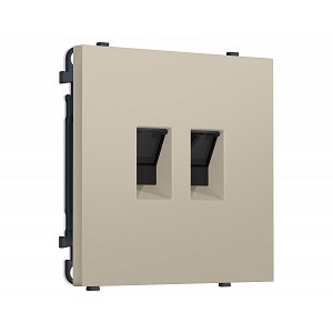 MS352110 Комплект механизма компьютерной двойной розетки SIGMA Кашемир RJ-45 (8P8C) CAT6 с/ш QUANT PRO (SP3521, PR189)