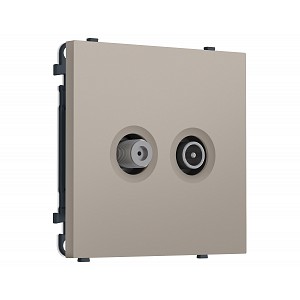 MS373310 Комплект механизма розетки TV оконечной + SAT SIGMA Серо-бежевый матовый 5-862MHz 3.5dB/950-2150MHz 3.8dB QUANT PRO (SP3733, PR217)