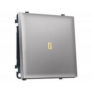 MS502010 Комплект механизма 1-кл выключателя с подсветкой 3200K SIGMA Сталь матовый 10A-250V QUANT PRO (SP5020, PR101, G11Y)