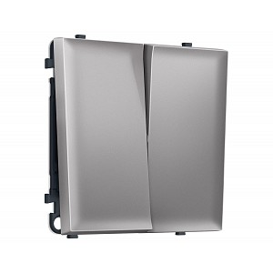 MS503050 Комплект механизма 2-кл выключателя с самовозвратом SIGMA Сталь матовый QUANT PRO (SP5030, PR129)