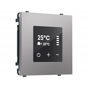 MS505910 Комплект механизма терморегулятора сенсорного с датчиком для теплого пола SIGMA Сталь матовый AC 3500W 16A-250V QUANT PRO (SP5059, PR1387)