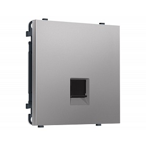 MS512005 Комплект механизма компьютерной розетки SIGMA Сталь матовый RJ-45 экранированной с/ш QUANT PRO (SP5120, PR185)