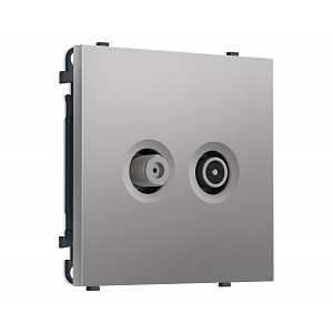 MS513310 Комплект механизма розетки TV оконечной + SAT SIGMA Сталь матовый 5-862MHz 3.5dB/950-2150MHz 3.8dB QUANT PRO (SP5133, PR217)