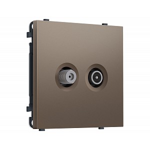 MS643310 Комплект механизма розетки TV оконечной + SAT SIGMA Темная бронза матовый 5-862MHz 3.5dB/950-2150MHz 3.8dB QUANT PRO (SP6433, PR217)