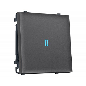 MS652040 Комплект механизма 1-кл проходного выключателя с подсветкой 10000K SIGMA Антрацит серый 10A-250V QUANT PRO (SP6520, PR105, G29B)