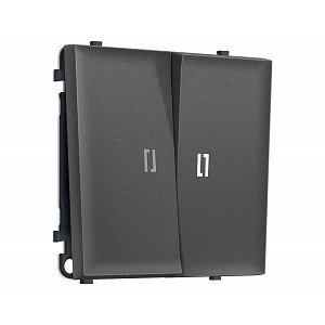 MS654015 Комплект механизма 2-кл выключателя с подсветкой 5600K SIGMA Антрацит серый 10A-250V QUANT PRO (SP6540, PR115, G14W)
