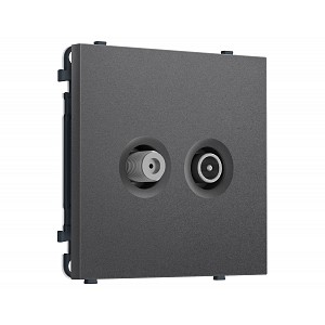 MS663310 Комплект механизма розетки TV оконечной + SAT SIGMA Антрацит серый 5-862MHz 3.5dB/950-2150MHz 3.8dB QUANT PRO (SP6633, PR217)