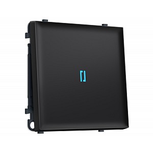 MS802040 Комплект механизма 1-кл проходного выключателя с подсветкой 10000K SIGMA Черный матовый 10A-250V QUANT PRO (SP8020, PR105, G29B)