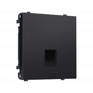 MS812005 Комплект механизма компьютерной розетки SIGMA Черный матовый RJ-45 экранированной с/ш QUANT PRO (SP8120, PR185)