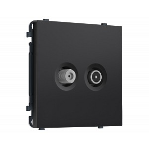 MS813310 Комплект механизма розетки TV оконечной + SAT SIGMA Черный матовый 5-862MHz 3.5dB/950-2150MHz 3.8dB QUANT PRO (SP8133, PR217)