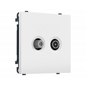MS833310 Комплект механизма розетки TV оконечной + SAT SIGMA Белый мягкое касание 5-862MHz 3.5dB/950-2150MHz 3.8dB QUANT PRO (SP8333, PR217)