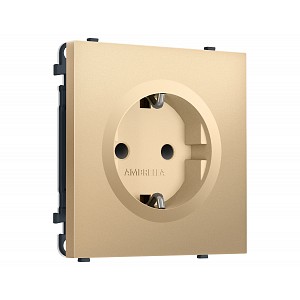 MS887010 Комплект механизма электрической розетки SIGMA Золото Мягкое касание 50Hz 2P+E с/з с/ш 16A-250V QUANT PRO (SP8870, PR141)