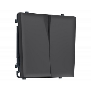 MS903050 Комплект механизма 2-кл выключателя с самовозвратом SIGMA Графит Мягкое касание QUANT PRO (SP9030, PR129)