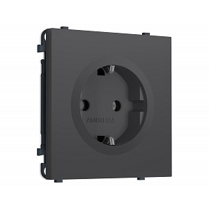 MS906010 Комплект механизма электрической розетки SIGMA Графит Мягкое касание 50Hz 2P+E с/з 16A-250V QUANT PRO (SP9060, PR141)