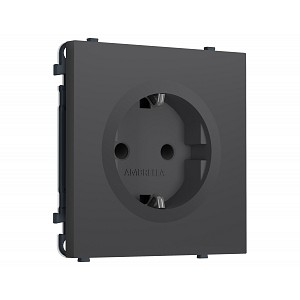 MS907010 Комплект механизма электрической розетки SIGMA Графит Мягкое касание 50Hz 2P+E с/з с/ш 16A-250V QUANT PRO (SP9070, PR141)