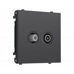 MS913310 Комплект механизма розетки TV оконечной + SAT SIGMA Графит Мягкое касание 5-862MHz 3.5dB/950-2150MHz 3.8dB QUANT PRO (SP9133, PR217)