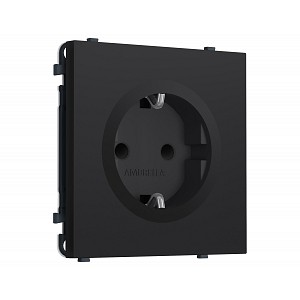 MS987010 Комплект механизма электрической розетки SIGMA Черный Мягкое касание 50Hz 2P+E с/з с/ш 16A-250V QUANT PRO (SP9870, PR141)