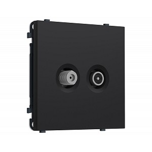 MS993310 Комплект механизма розетки TV оконечной + SAT SIGMA Черный Мягкое касание 5-862MHz 3.5dB/950-2150MHz 3.8dB QUANT PRO (SP9933, PR217)