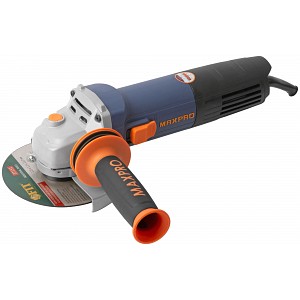 MAX-PRO Шлифмашина угловая 1200 Вт; 11500 об/мин; защитный кожух 125 мм; антивибрационная ручка; дополнительные щетки; 2,2 кг; кор.