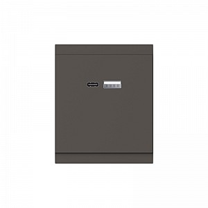 Розетка SETE USB-A+Type-C 3А с функцией быстрой зарядки графит IP20/IP44 KRANZ