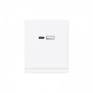 Розетка SETE USB-A+Type-C 3А с функцией быстрой зарядки жемчуг IP20/IP44 KRANZ
